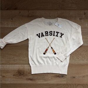 Cream Varsity Sweater